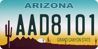 AZ license plate AAD8101