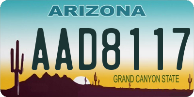 AZ license plate AAD8117