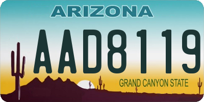 AZ license plate AAD8119