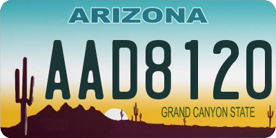 AZ license plate AAD8120