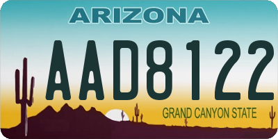 AZ license plate AAD8122