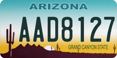 AZ license plate AAD8127