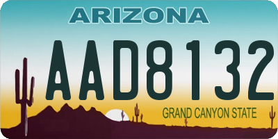 AZ license plate AAD8132