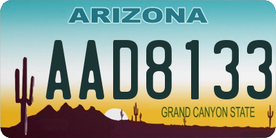 AZ license plate AAD8133