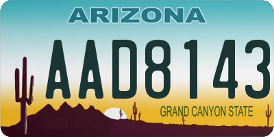 AZ license plate AAD8143
