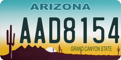 AZ license plate AAD8154