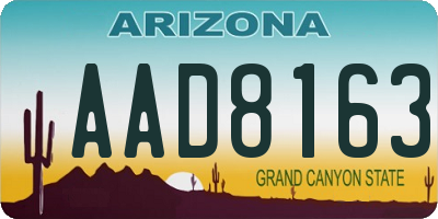 AZ license plate AAD8163
