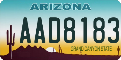 AZ license plate AAD8183