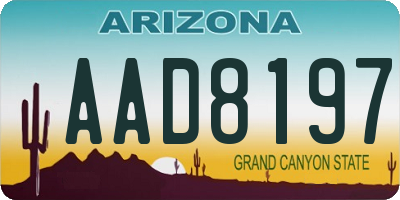 AZ license plate AAD8197