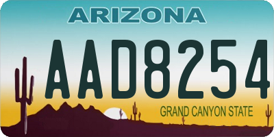 AZ license plate AAD8254