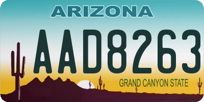 AZ license plate AAD8263