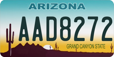AZ license plate AAD8272