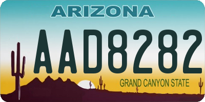 AZ license plate AAD8282
