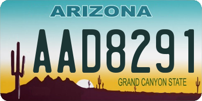 AZ license plate AAD8291