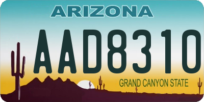 AZ license plate AAD8310