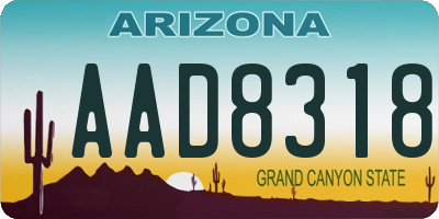 AZ license plate AAD8318