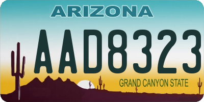 AZ license plate AAD8323