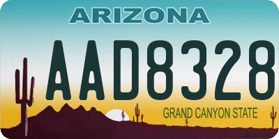 AZ license plate AAD8328