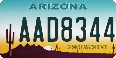AZ license plate AAD8344