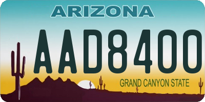 AZ license plate AAD8400