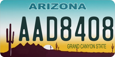 AZ license plate AAD8408