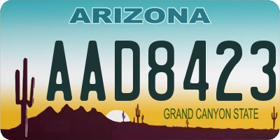 AZ license plate AAD8423