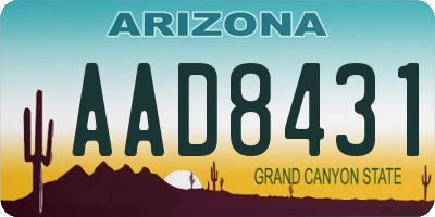 AZ license plate AAD8431
