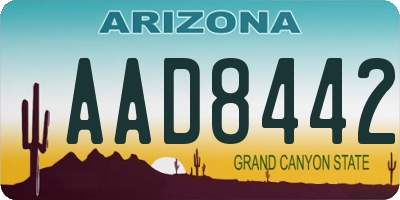 AZ license plate AAD8442
