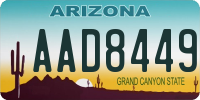 AZ license plate AAD8449