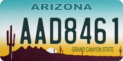 AZ license plate AAD8461