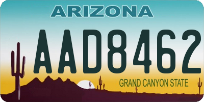 AZ license plate AAD8462