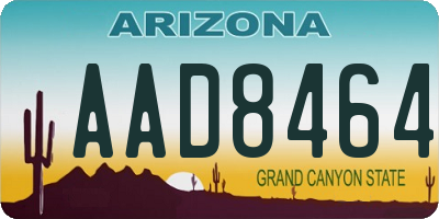 AZ license plate AAD8464