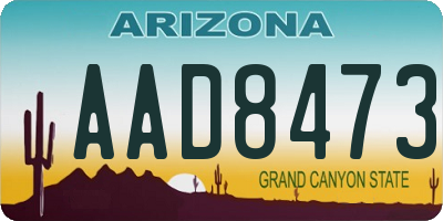 AZ license plate AAD8473