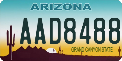 AZ license plate AAD8488