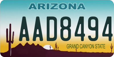 AZ license plate AAD8494