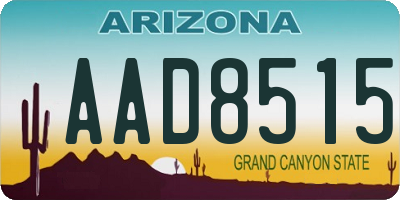 AZ license plate AAD8515