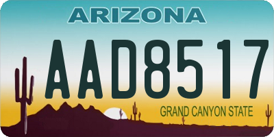 AZ license plate AAD8517