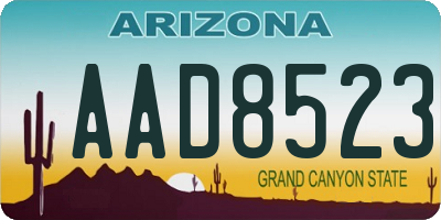 AZ license plate AAD8523