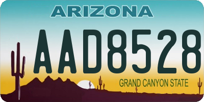 AZ license plate AAD8528