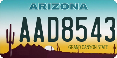 AZ license plate AAD8543