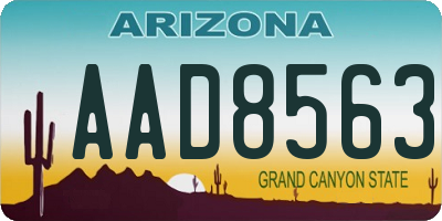 AZ license plate AAD8563