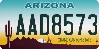 AZ license plate AAD8573