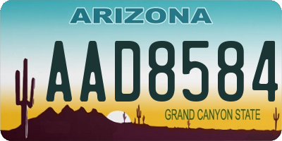 AZ license plate AAD8584