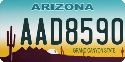 AZ license plate AAD8590