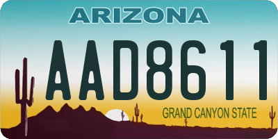 AZ license plate AAD8611