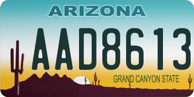 AZ license plate AAD8613