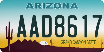 AZ license plate AAD8617