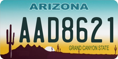 AZ license plate AAD8621