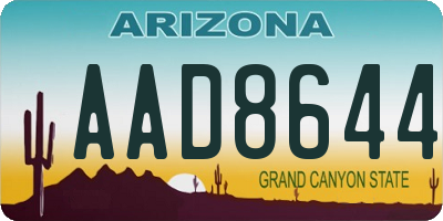AZ license plate AAD8644