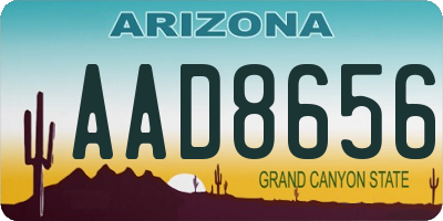 AZ license plate AAD8656